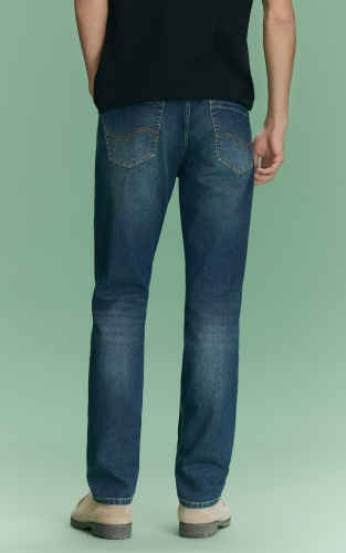 杰克琼斯男装春季新款断纹牛仔裤修身柔软舒适做旧猫须水洗长裤子 商品图3