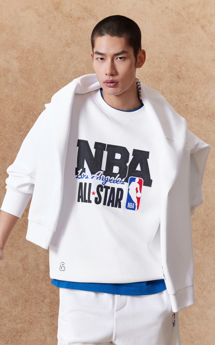 【NBA联名款】杰克琼斯春季男士卫衣上衣撞色刺绣百搭休闲宽松 商品大图