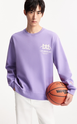 杰克琼斯春季卫衣舒适百搭帅宽松版型圆领NBA联名刺绣湖人队款 商品图1