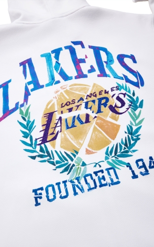 杰克琼斯秋冬时尚男装宽松连帽拉链门襟NBA联名湖人队卫衣上衣 商品图4