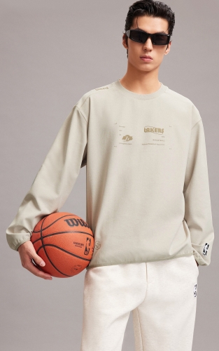 【NBA联名湖人队】杰克琼斯男装春季新款宽松圆领卫衣插肩袖上衣 商品图1