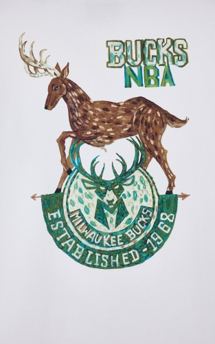 【NBA联名款雄鹿队】杰克琼斯男装短袖T恤上衣印花装饰圆领纯棉 商品图4