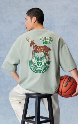【NBA联名款雄鹿队】杰克琼斯男装短袖T恤上衣印花装饰圆领纯棉 商品图3