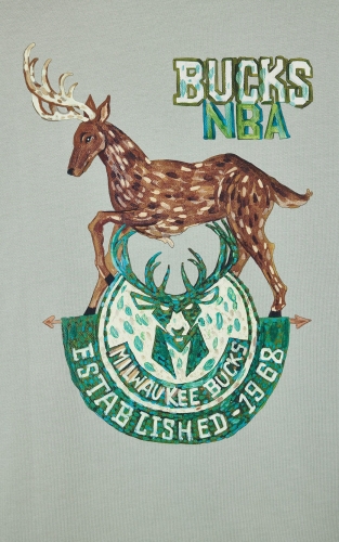 【NBA联名款雄鹿队】杰克琼斯男装短袖T恤上衣印花装饰圆领纯棉 商品图4