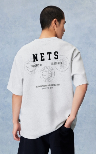 【NBA联名款篮网队】杰克琼斯男装短袖T恤上衣纯棉宽松百搭舒适 商品图3