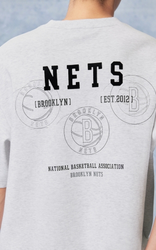 【NBA联名款篮网队】杰克琼斯男装短袖T恤上衣纯棉宽松百搭舒适 商品图4