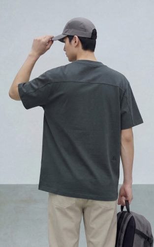 【AT系列】杰克琼斯男装短袖T恤凉感速干柔软舒适纯色圆领宽松 商品图3