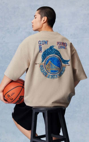 【NBA联名勇士队】杰克琼斯男短袖T恤上衣图案胶印圆领宽松纯棉 商品图3
