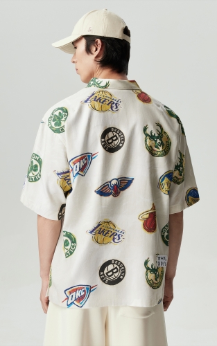杰克琼斯NBA联名男装短袖衬衫T恤宽松潮logo满印亲肤舒适 商品图3