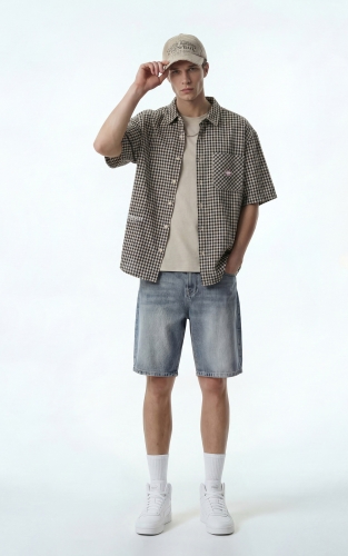 杰克琼斯夏季男装略宽松版型衬衫领型纽扣门襟单侧胸兜外缝贴布刺绣时尚男装 商品图2