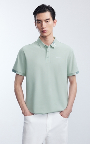 杰克琼斯男装夏季POLO衫简约百搭风撞色针织袖口翻领短袖上衣 商品图1