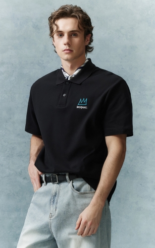 杰克琼斯夏季男款POLO衫略宽松版型BASQUIAT艺术家联名系列时尚潮流男装 商品图1