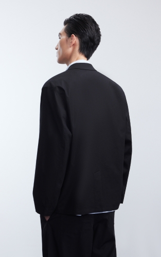 【麻混纺】杰克琼斯男装夏季西服外套简约纯色两粒扣平驳领宽松 商品图3