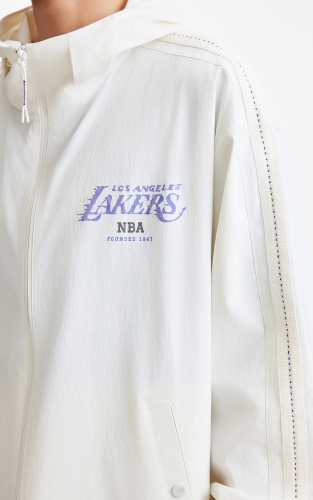 【NBA联名湖人队】杰克琼斯男夹克外套抽绳可调节连帽字母装饰 商品图4