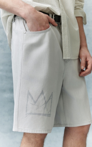 杰克琼斯夏季男装短裤略宽松版型BASQUIAT艺术家联名系列时尚男装 商品图4