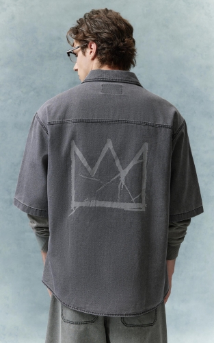 杰克琼斯夏季男款衬衫略宽松版型BASQUIAT艺术家联名系列时尚男装 商品图3