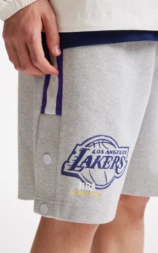 【NBA联名款湖人队】杰克琼斯男装短裤底摆开衩字母装饰宽松纯棉 商品图4