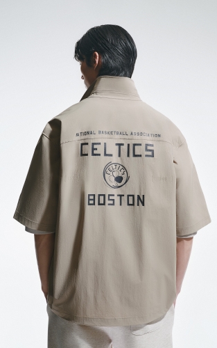 【极简街湖】杰克琼斯NBA联名凯尔特人队男装衬衫开衫尖领短袖夏 商品图3