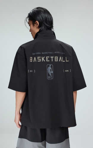 【NBA联名】杰克琼斯男装衬衫夏季宽松翻领短袖简约纯色时尚潮流 商品图3