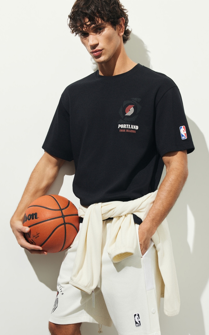【NBA开拓者队】杰克琼斯男装夏季圆领T恤宽松时尚百搭短袖 商品大图