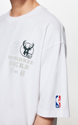 【NBA联名雄鹿队】杰克琼斯男装短袖T恤上衣舒适纯棉圆领宽松 商品图4