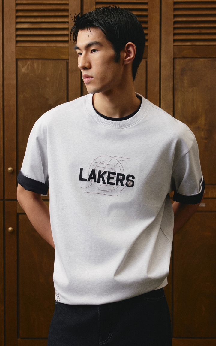 【NBA联名湖人队】杰克琼斯男装T恤宽松圆领时尚短袖潮流舒适上衣 商品大图