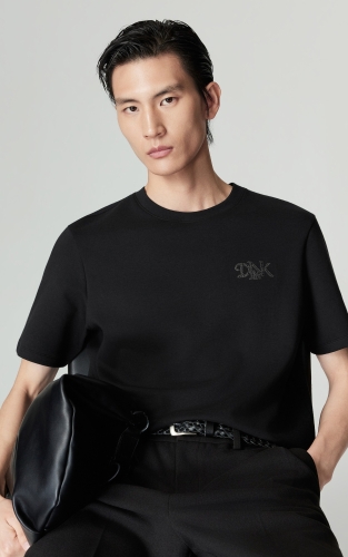 杰克琼斯男装秋季T恤短袖常规合身圆领字母刺绣日常简约百搭上衣 商品图1