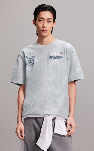 杰克琼斯秋季新款男装短袖时尚扎染设计宽松舒适通勤百搭 商品图1
