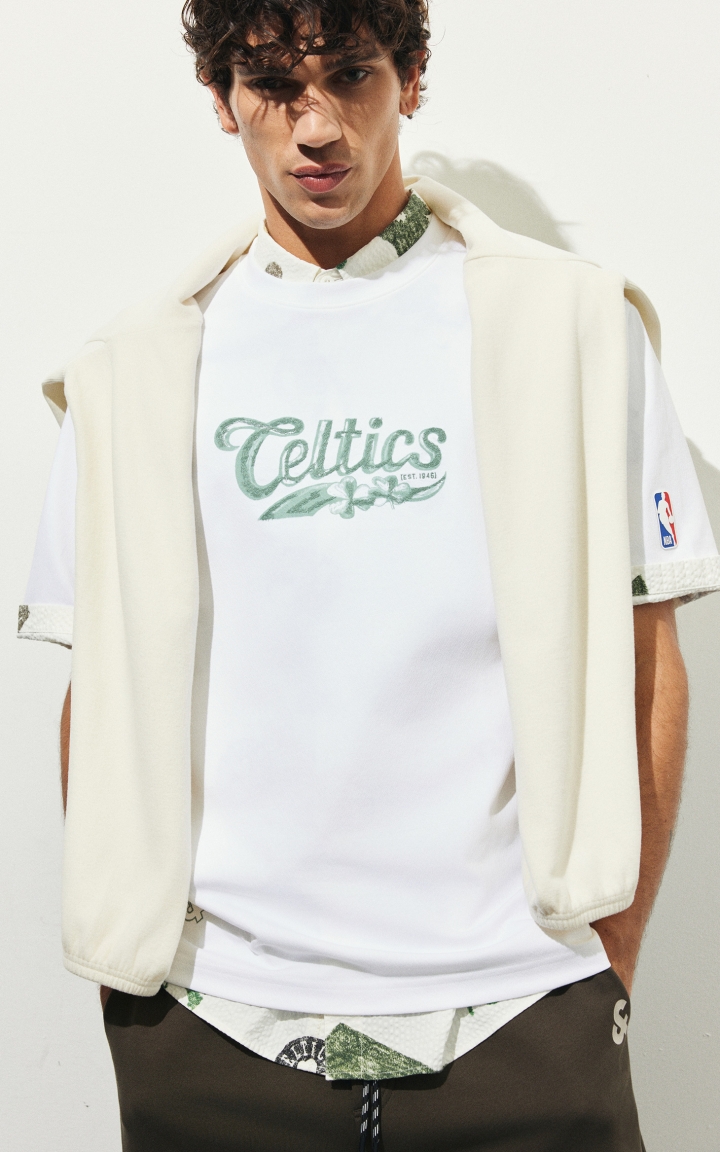 【凉感】杰克琼斯NBA联名凯尔特人队秋季男装T恤宽松圆领短袖上衣 商品大图