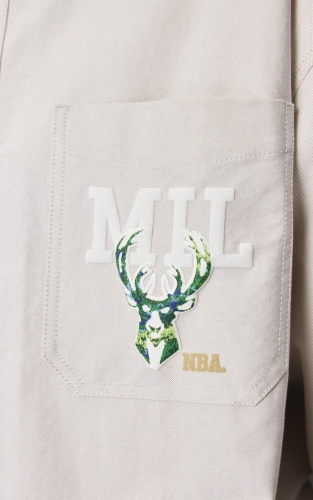 【NBA联名款雄鹿队】杰克琼斯男装短袖衬衫百搭舒适纯棉翻领宽松 商品图4