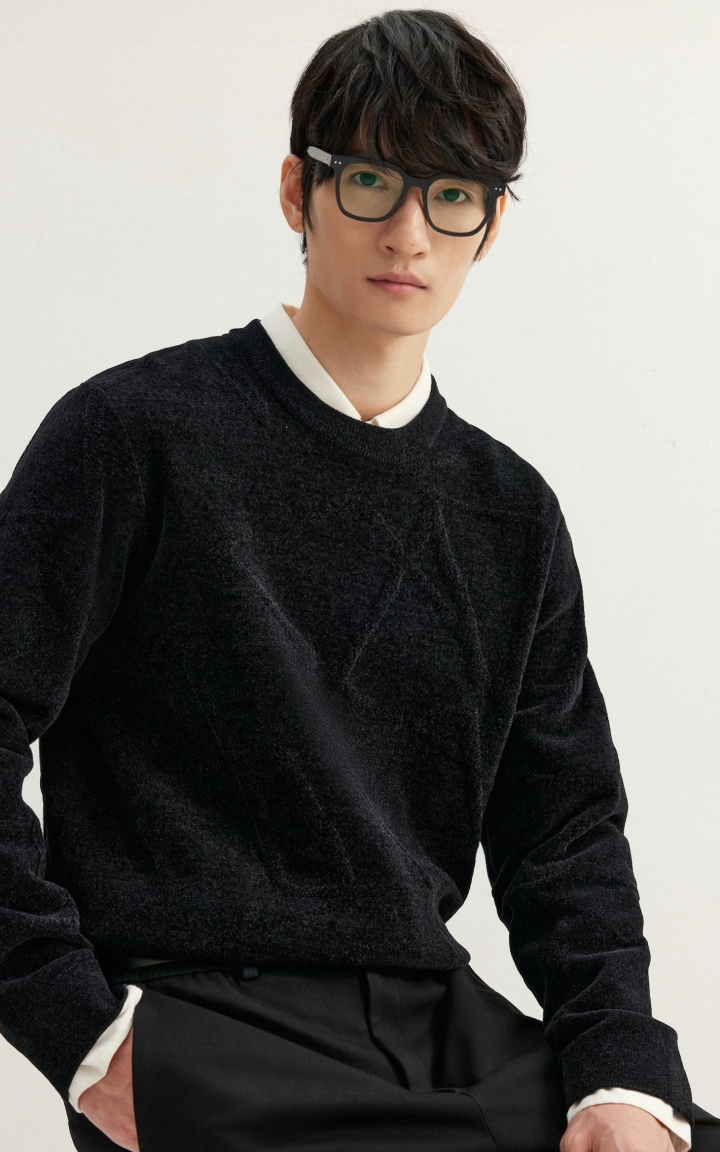 【雪尼尔纱线】杰克琼斯秋季男装毛衣直筒圆领时尚百搭长袖潮上衣 商品大图