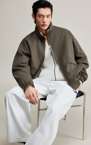 杰克琼斯秋季男装哈灵顿立领夹克男秋冬防水抗皱简约商务休闲外套 商品图4