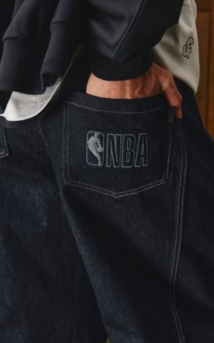 【纯棉】杰克琼斯NBA联名秋季男装牛仔裤超阔长裤舒适亲肤潮裤子 商品图4