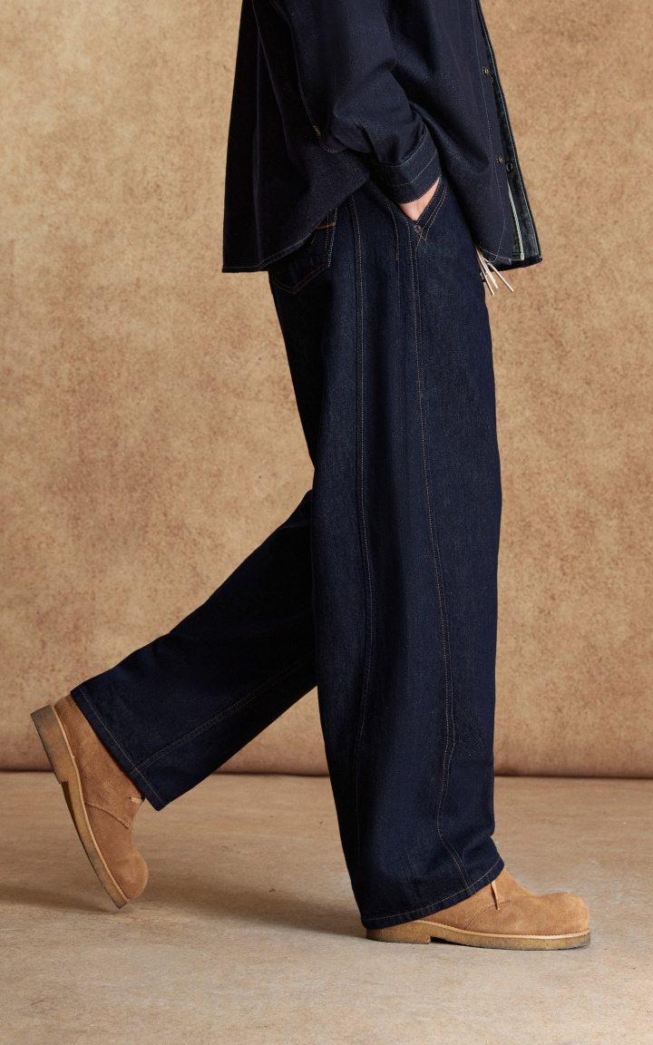 杰克琼斯男装秋季牛仔裤长裤子时尚百搭logo皮标日常休闲廓形 商品大图