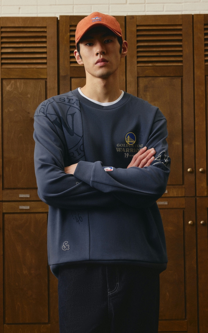 【NBA联名勇士队】杰克琼斯秋季男装卫衣宽松圆领长袖舒适潮上衣 商品大图