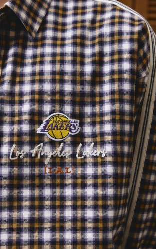 【NBA联名湖人队】杰克琼斯秋季男装衬衫廓形格子外套舒适潮上衣 商品图4