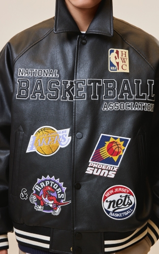 【麦迪同款-NBA HWC复古球标系列】杰克琼斯冬季男装新款廓形夹克贴布休闲 商品图4
