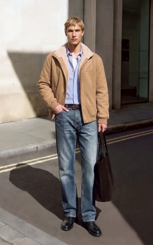 【好线精工】杰克琼斯冬季男装新款棉服廓形外套仿麂皮绒刺绣复古通勤 商品图2