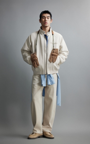 杰克琼斯冬季男装新款棉衣棉服宽松廓形外套刺绣保暖立领休闲美式 商品图2
