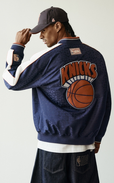 【NBA联名纽约尼克斯队】杰克琼斯秋冬男装新款廓形夹克刺绣外套