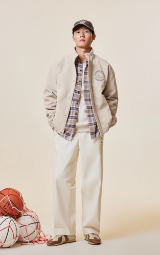 【NBA联名勇士队】杰克琼斯冬季男装新款棉服PU刺绣立领宽松休闲 商品图2