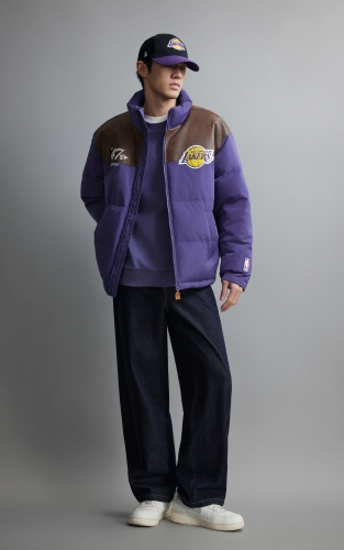 【NBA联名湖人队羽绒服】杰克琼斯冬季男装新款宽松拼色休闲通勤 商品图2