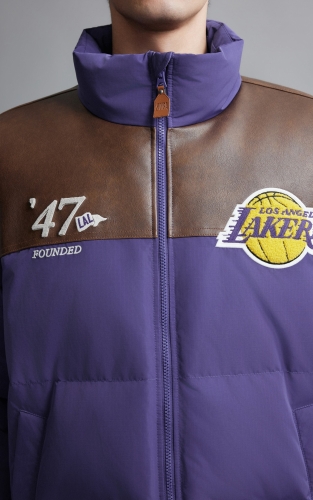 【NBA联名湖人队羽绒服】杰克琼斯冬季男装新款宽松拼色休闲通勤 商品图4