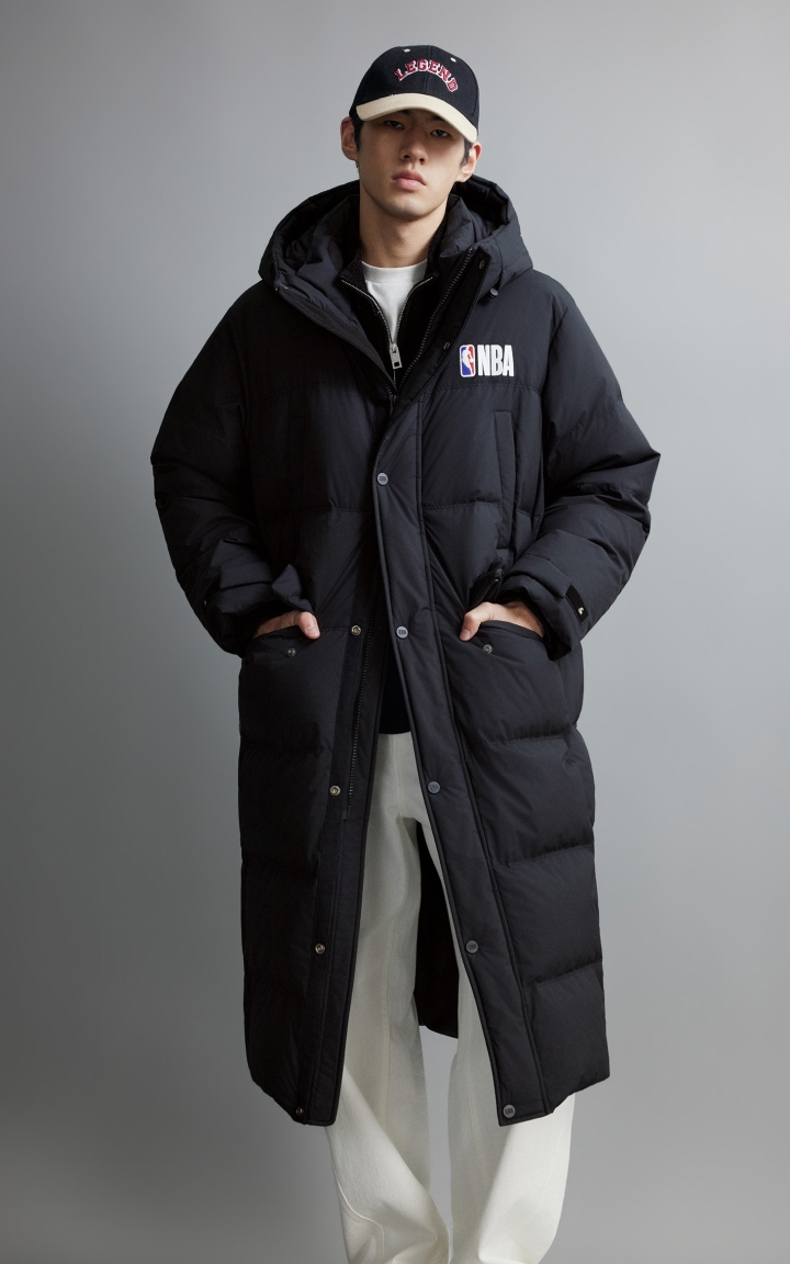 【NBA联名羽绒服】杰克琼斯冬季男装新款长款宽松连帽刺绣休闲风 商品大图