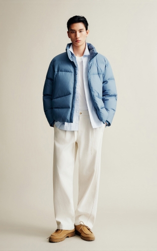 【防泼水羽绒服】杰克琼斯秋冬男装新款廓形外套立领商务休闲通勤 商品图2