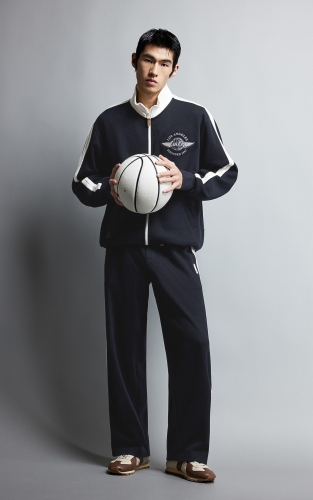 【NBA湖人队】杰克琼斯休闲裤冬季男装新款弯刀宽松刺绣长裤子 商品图2