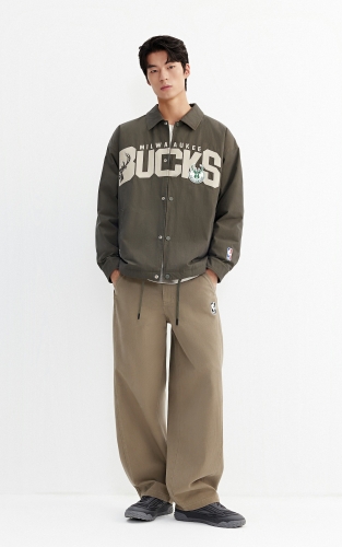 【NBA雄鹿队】杰克琼斯冬男装新款羽绒服拼接翻领休闲风通勤外套 商品图2