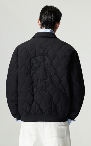 【BSQ联名轻薄羽绒服】杰克琼斯秋冬男装新款格纹绗缝宽松翻领外套 商品图3