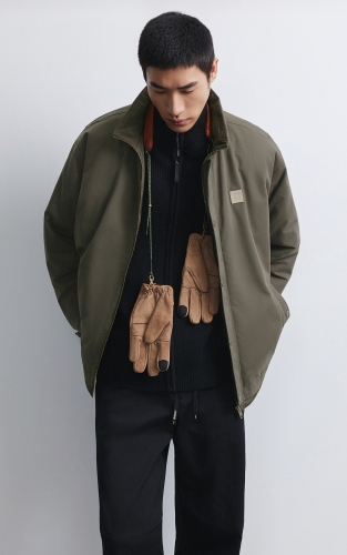 【工装薄款羽绒服】杰克琼斯秋冬男装新款廓形外套印花立领休闲通勤 商品图1
