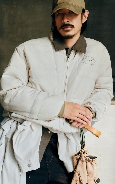 【可拆卸内胆】杰克琼斯冬季男装新款羽绒服立体印花复古廓形夹克